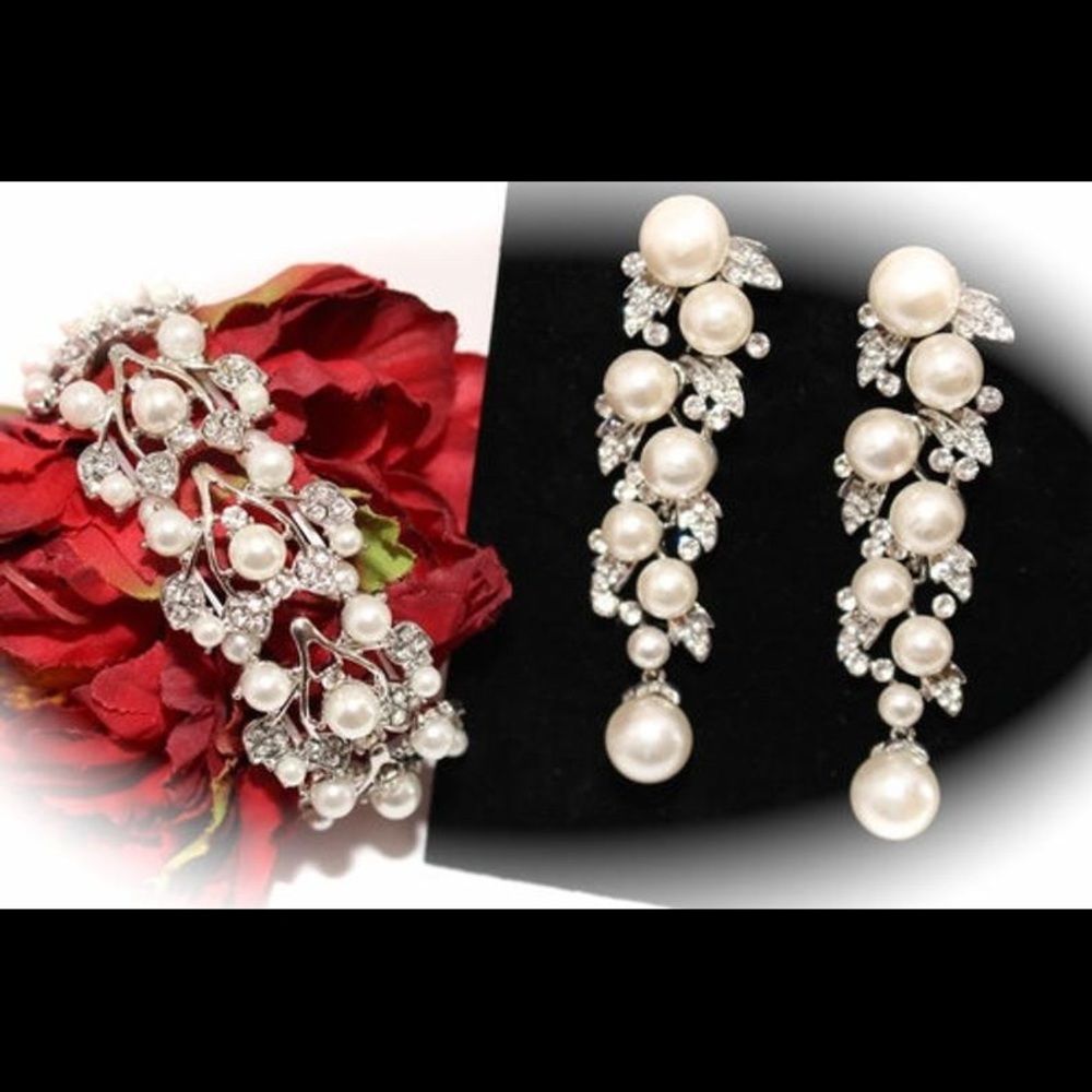 Bridal Earrings and bracelet set